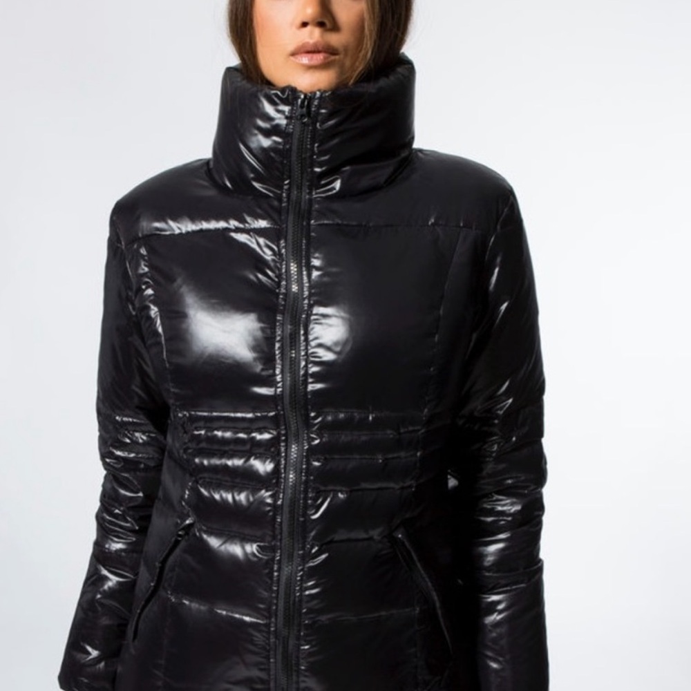 💌 Carbon 38 Puffer Jacket Quilted Black Size: Large - Picture 7 of 8